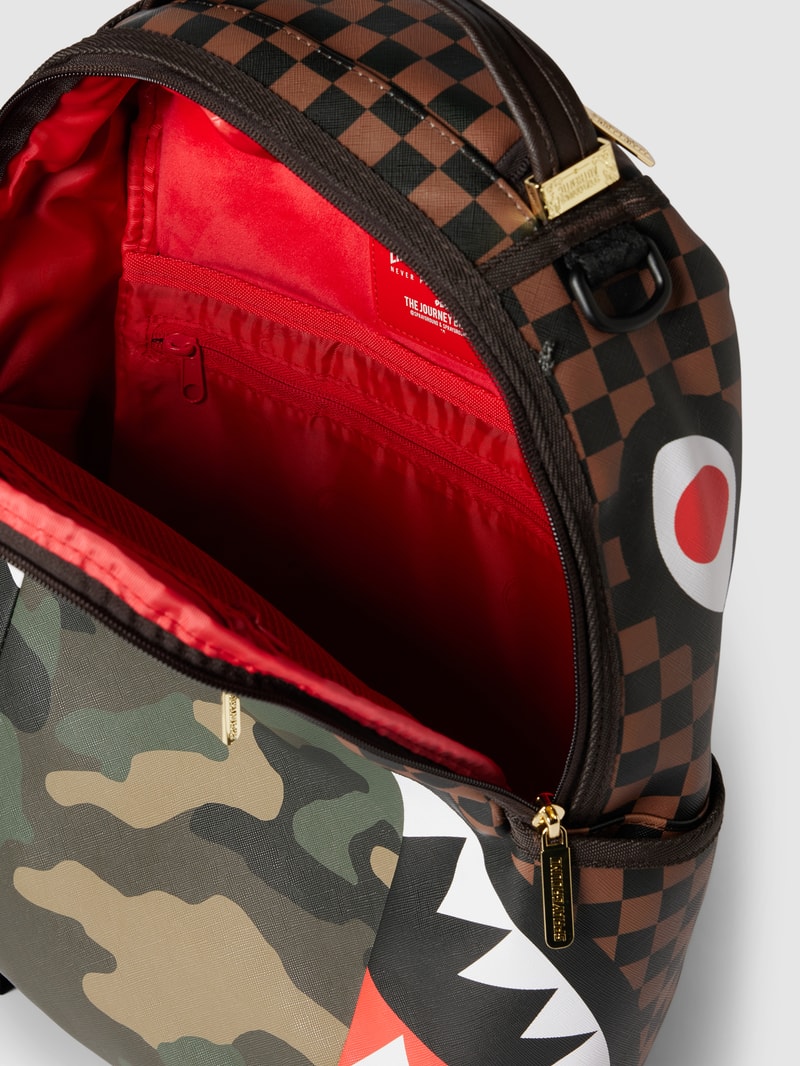 Rucksack mit Allover-Muster Modell 'SIP CAMO ACCENT' in mittelbraun