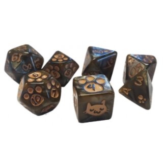 Kitten Polyhedral Dice Brown (7)