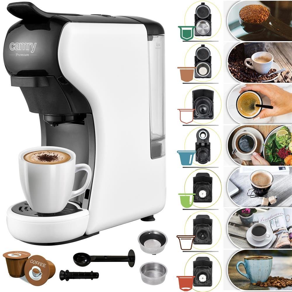 Camry Espressomaschine Multi-Kapsel-Espressomaschine CR 4414, Weiß Kaffeemaschine Kapselmaschine