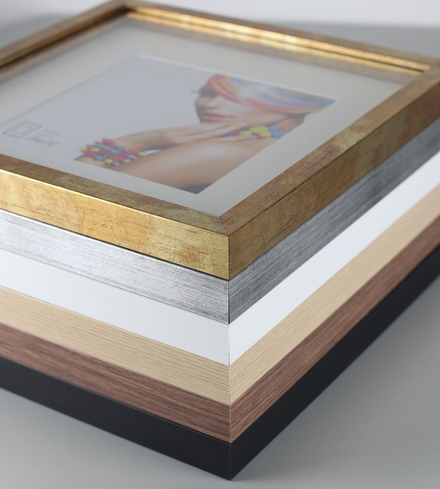 IDEAL TREND Bilderrahmen 3D Objektrahmen Holz Bilderrahmen quadratisch Wanddeko Collage Poster