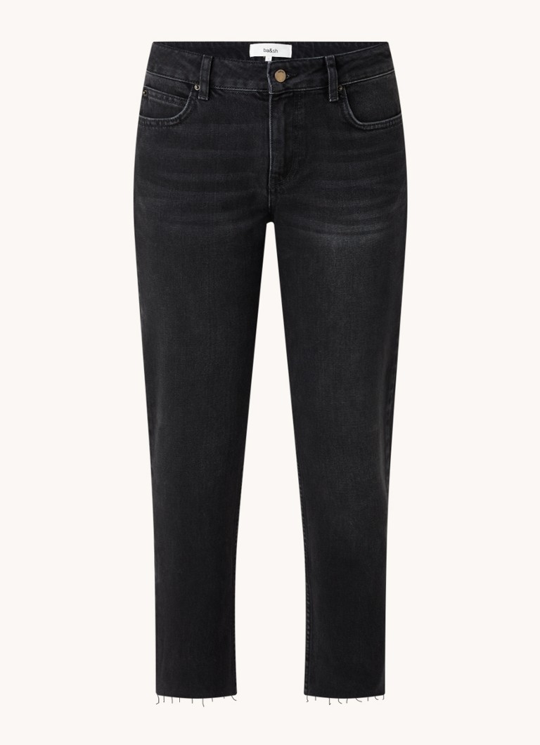 Džínsy slim fit s vysokým pásom a rozstrapkaným lemom od značky ba&sh Evan