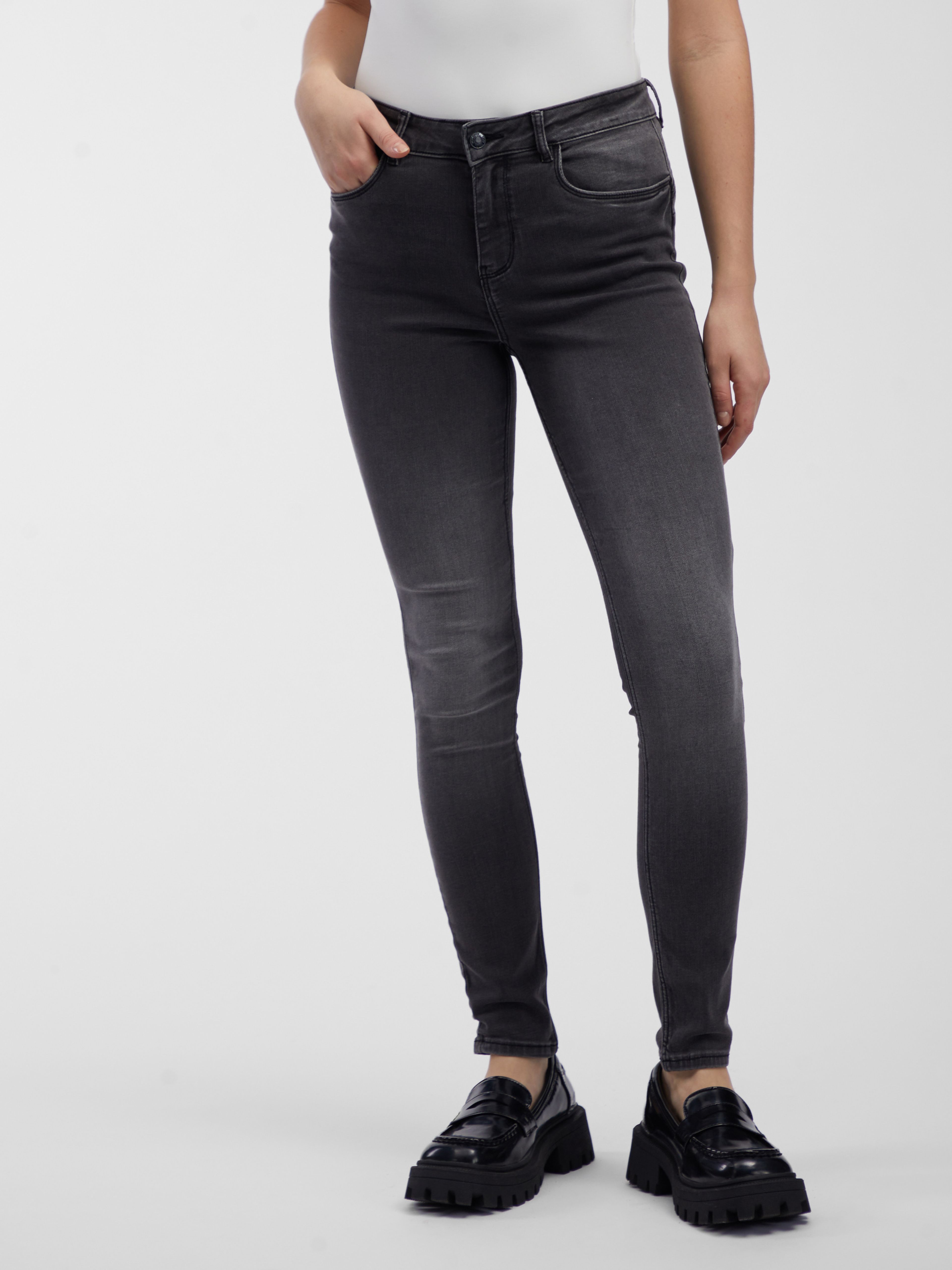 Graue Skinny-Fit-Jeans Damen ORSAY