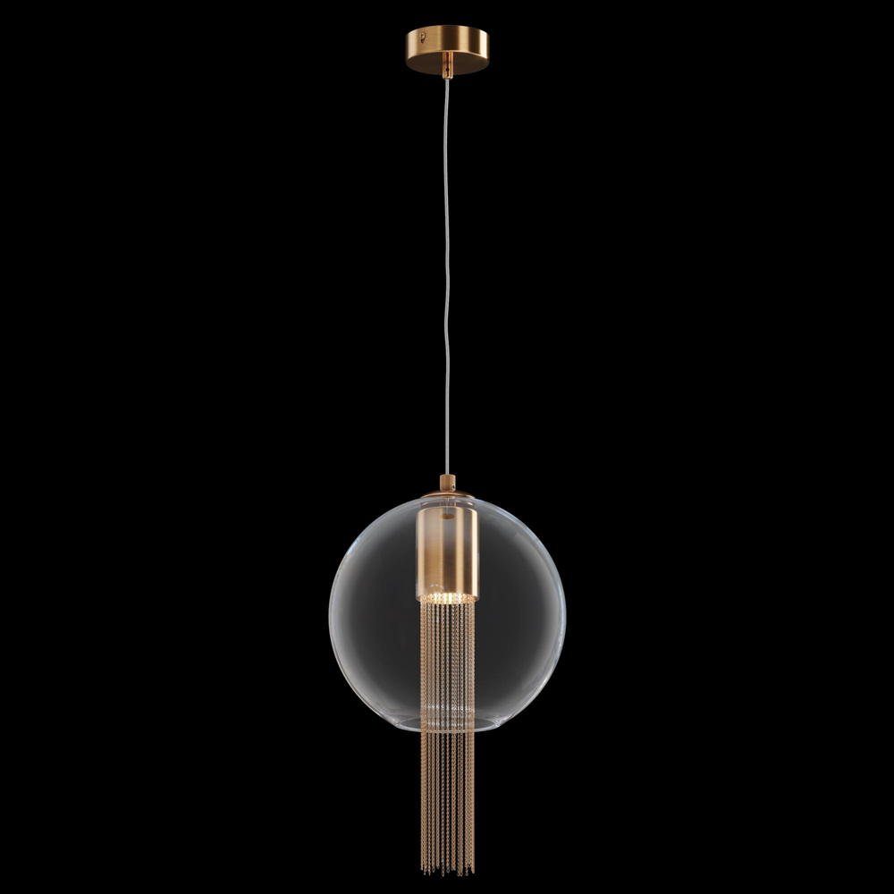 Maytoni Hängeleuchte Pendelleuchte Flusso in Gold und Transparent GU10 250mm, keine Angabe, Leuchtmittel enthalten: Nein, warmweiss, Hängeleuchte, Pendellampe, Pendelleuchte