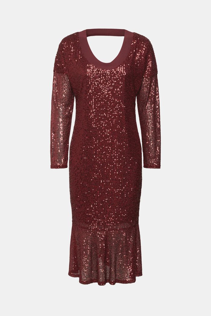 Strickkleid in Midilänge mit Pailletten