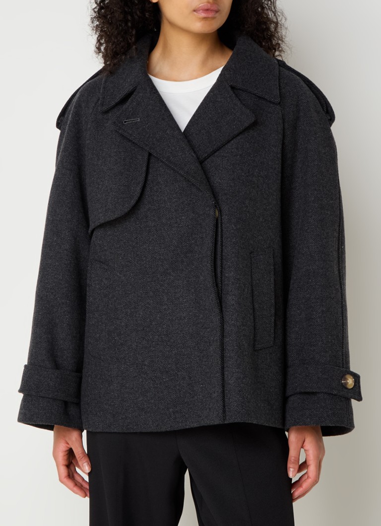 Cappotto Esmund di Modström de lana mixta z boczną kieszenią