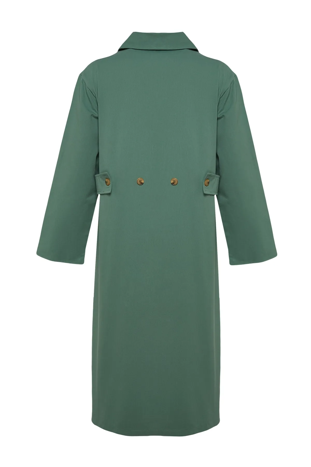 Trendyol Modest  Hellgrüner Gabardine-Trenchcoat mit Ärmeldetail TCTSS23CL00000