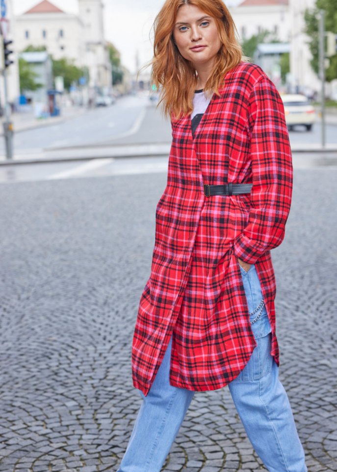 Karo-Longbluse