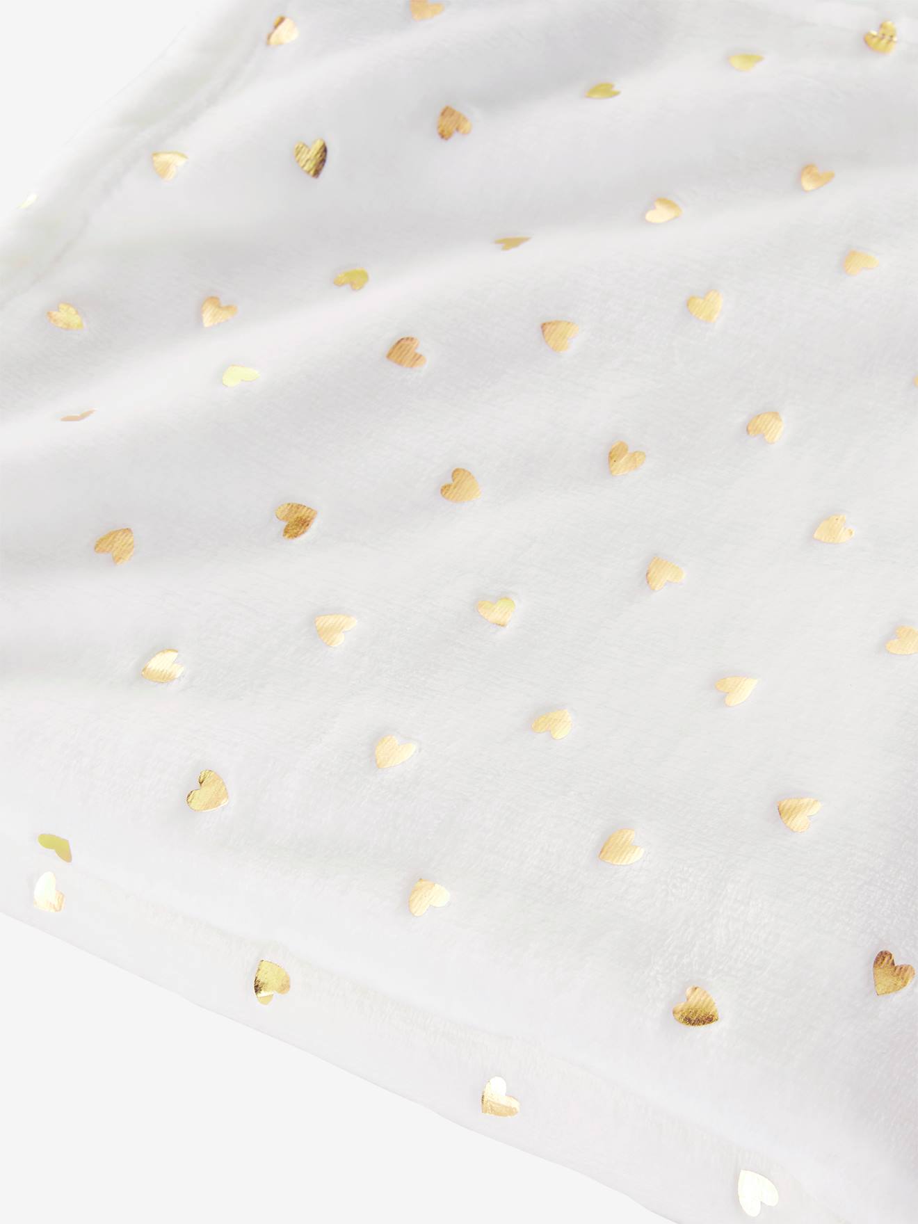 Vertbaudet Babydecke mit Goldherzen Oeko Tex - zartrosa bedruckt