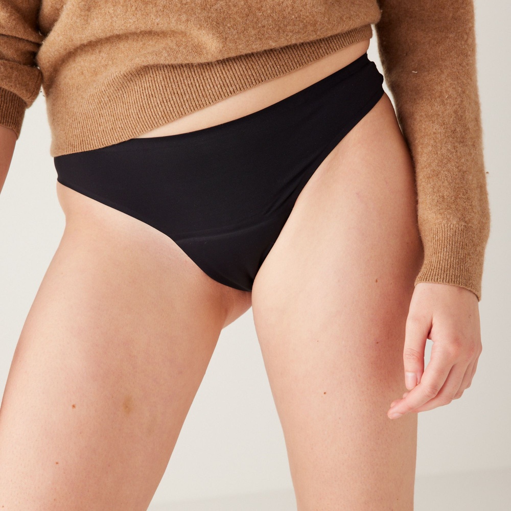 smoon lingerie String menstruel sans couture Flux léger - NOIR