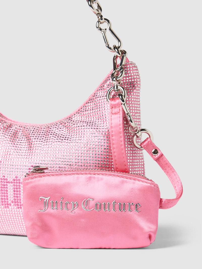 Hobo Bag mit Allover-Ziersteinbesatz Modell 'HAZEL' in pink