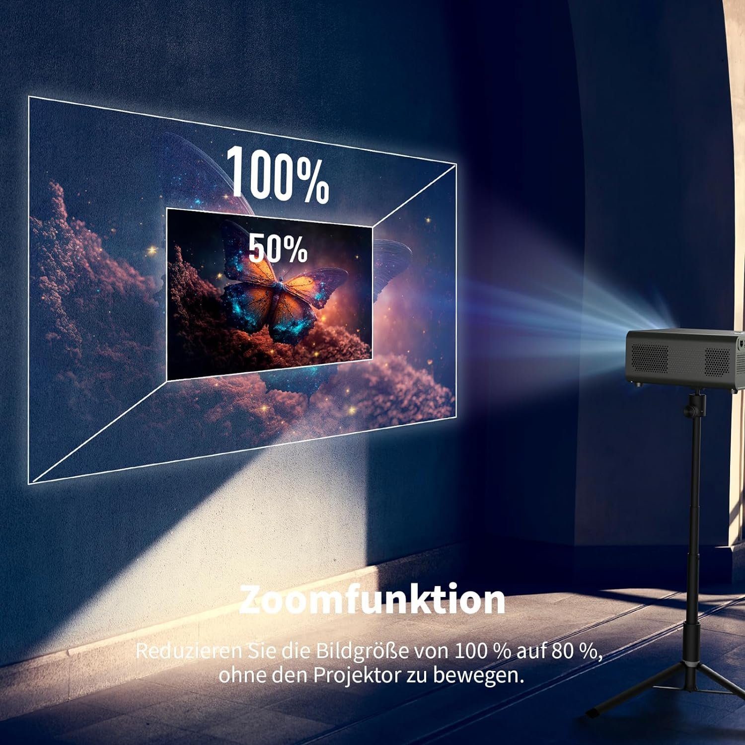 WEWATCH 4K, WEWATCH S3 Full HD mit 5G WiFi Bluetooth, Heimkino, Portabler Projektor (20000 lm, 19000:1, 3840 x 2160 px, Elektronischer Fokus/6D Trapezkorrektur, LED kompatibel mit TV Stick)