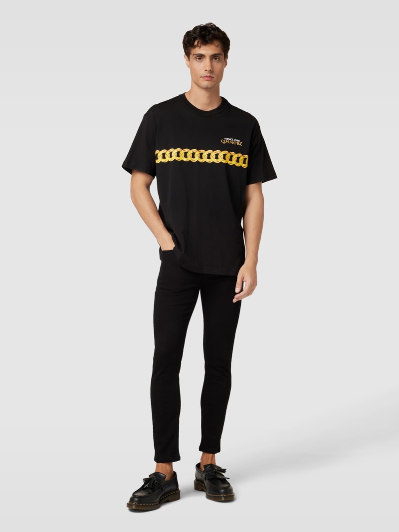 T-Shirt mit Motiv-Print in schwarz