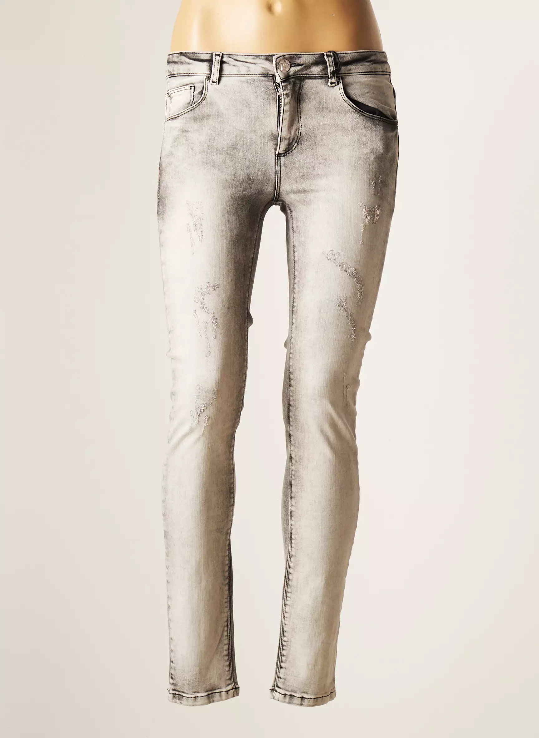 Silvian Heach Jeans Skinny Femme couleur gris