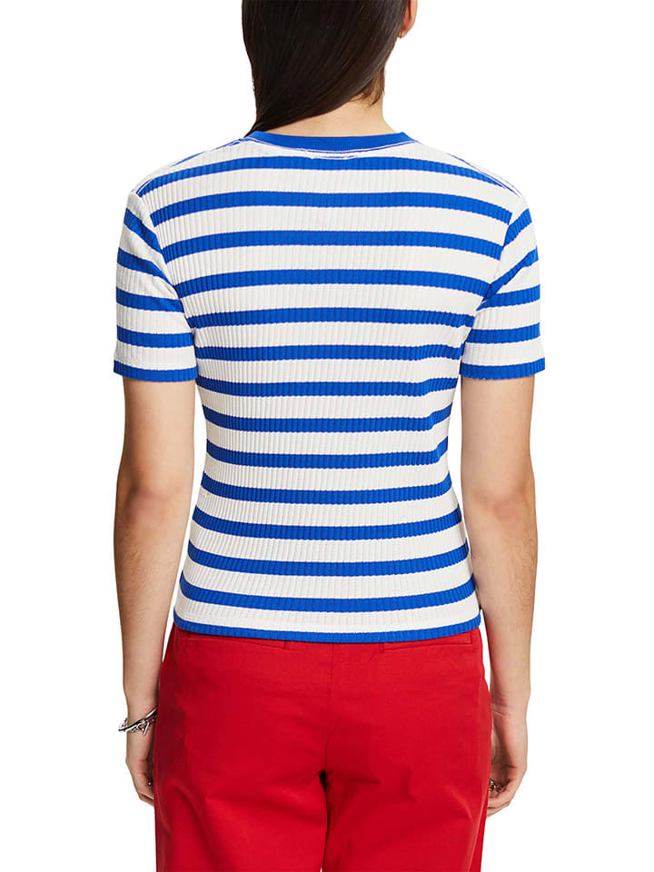 ESPRIT Shirt in Blau/ Weiß günstig kaufen