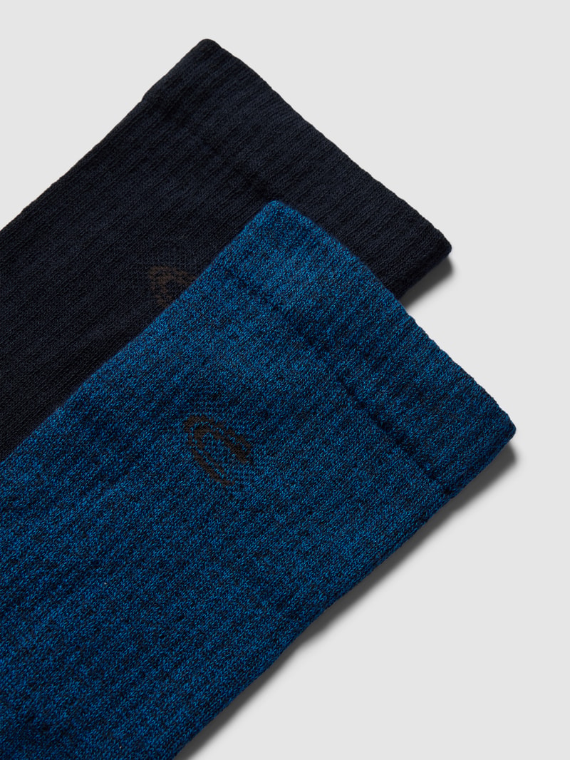 Socken mit Label-Stitching im 2er-Pack in marineblau