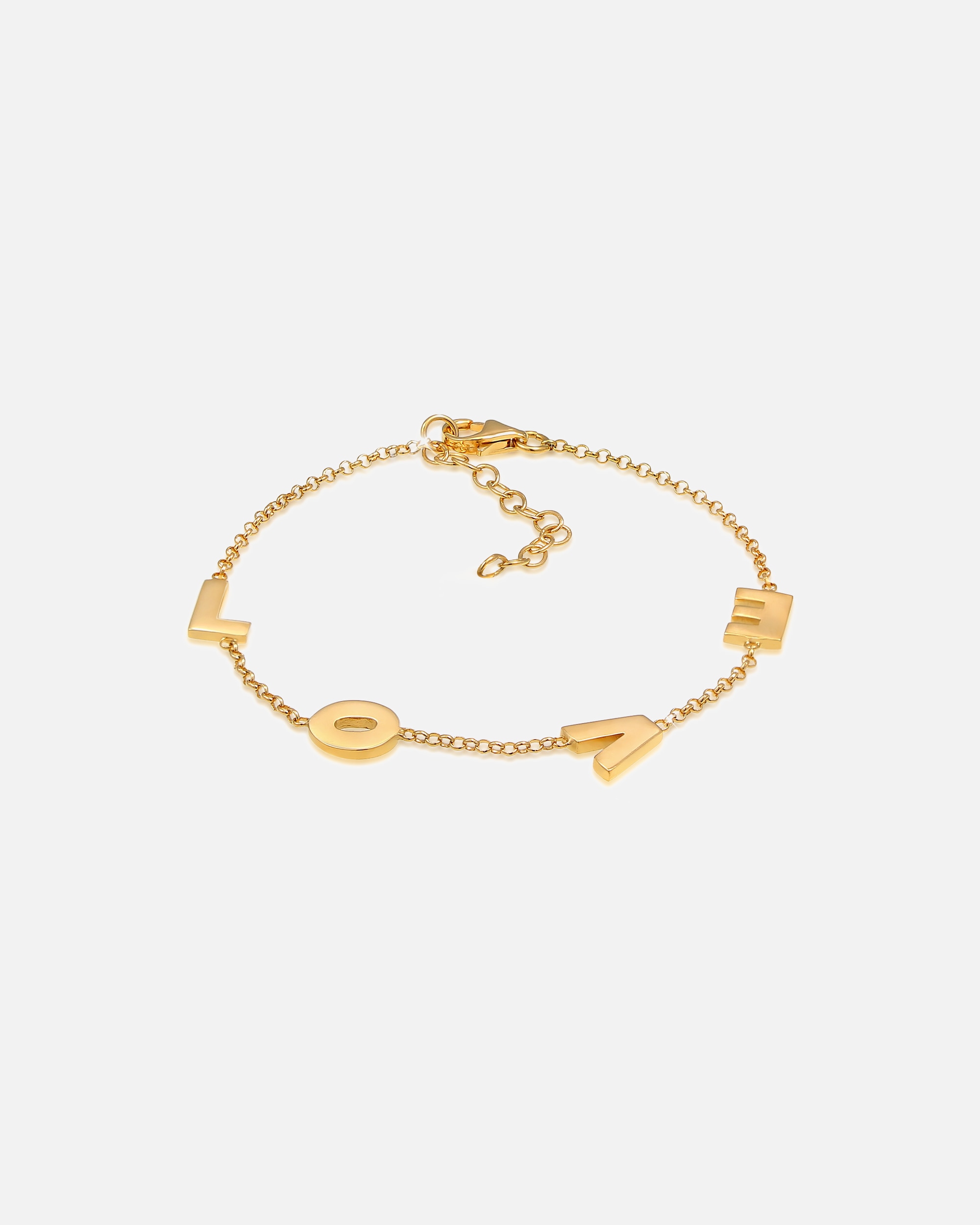 Pulsera ajustable Elli Love para mujer - Plata (925/1000)
