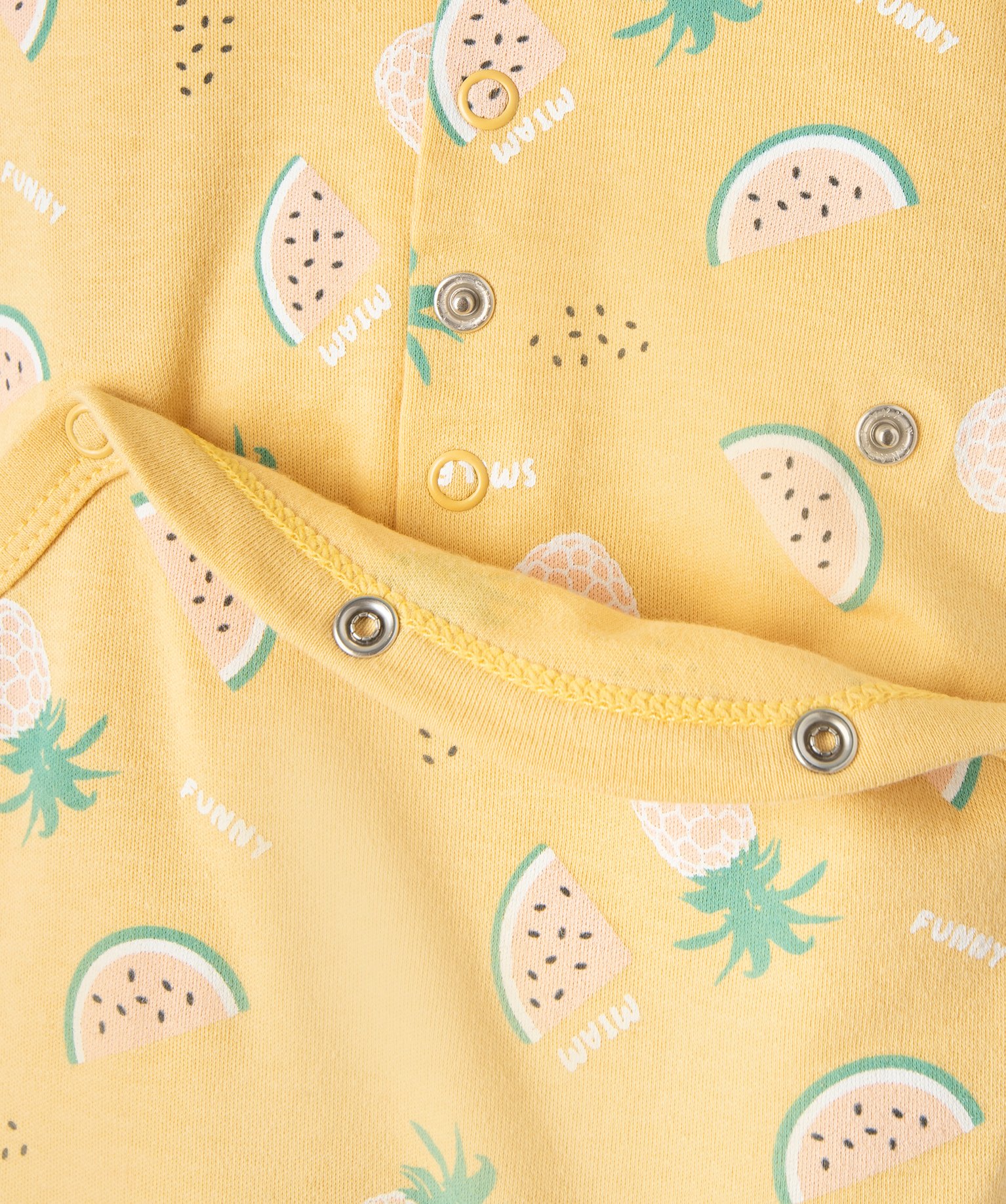Pyjama bébé à motifs fruits exotiques fermeture pont dos jaune | GEMO
