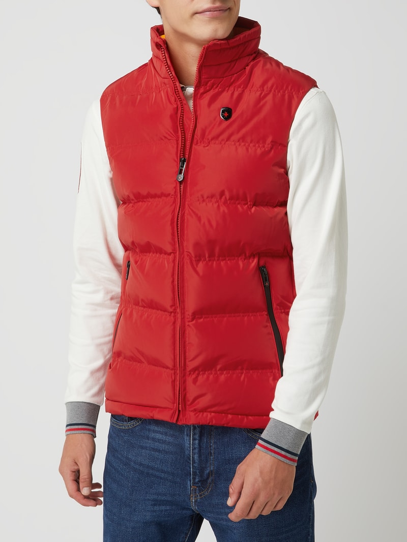 Steppweste mit Label-Applikation Modell 'SNOWDOME VEST' in rot