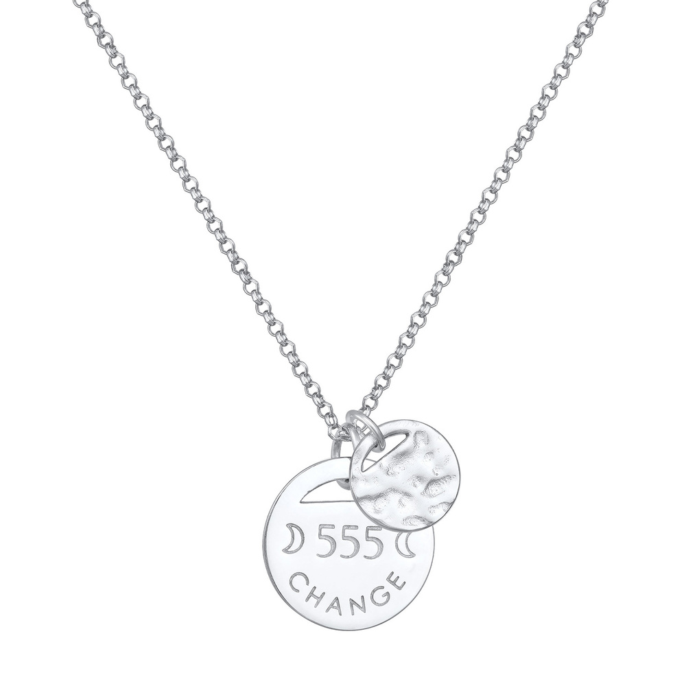 Elli Elli Collier Femmes Plaquette Organic 555 Change en Argent Sterling 925 Bijoux