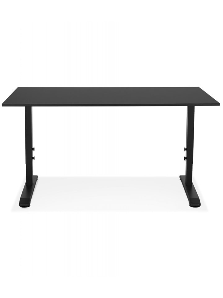 KADIMA DESIGN Höhenverstellbarer Schreibtisch aus Holz Metall | Modern Elegant in Schwarz günstig kaufen