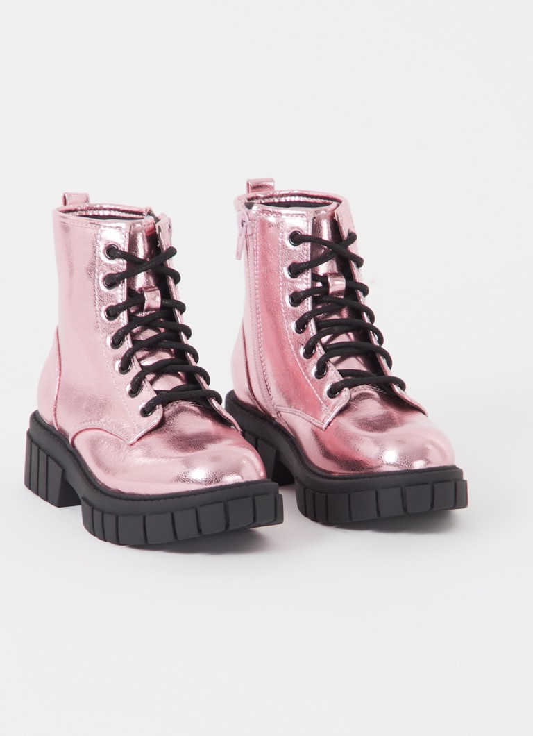 Ghete de motocicletă Steve Madden Jphilly cu finisaj metalic