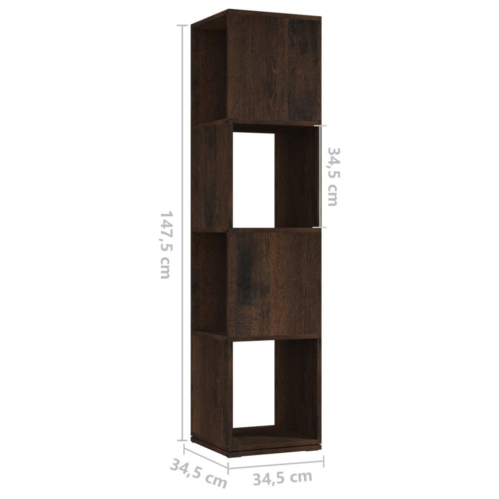 vidaXL Regal Drehregal Räuchereiche 34,5x34,5x147,5 cm Spanplatte