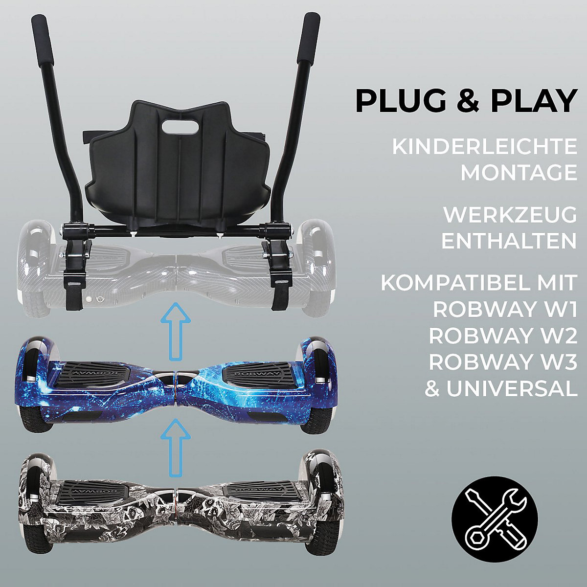 Kinder Elektrofahrzeuge Original Robway Hoverkart für Hoverboard W1 - W3