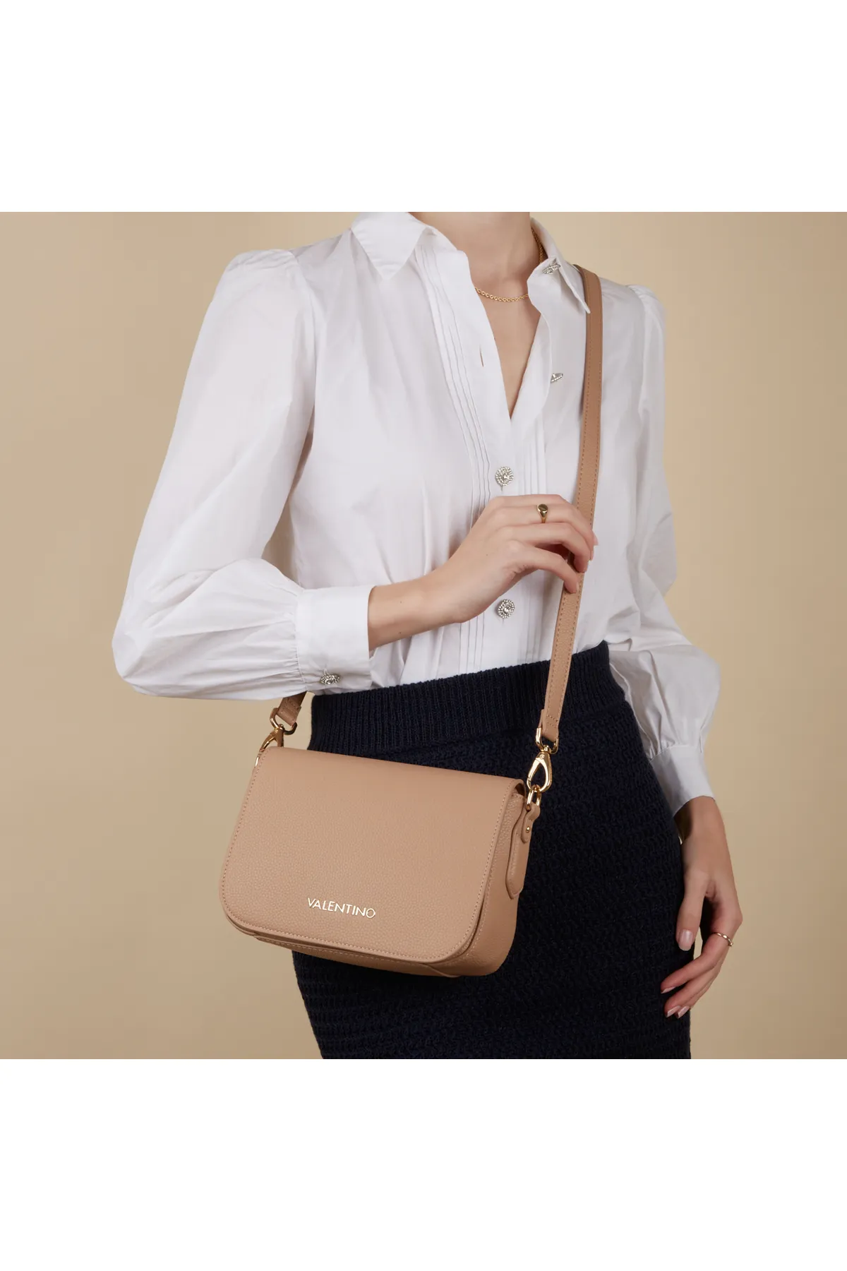 1'ASLAN  Valentino Bags Brixton Damen Umhängetasche Beige Vbs7lx08beige