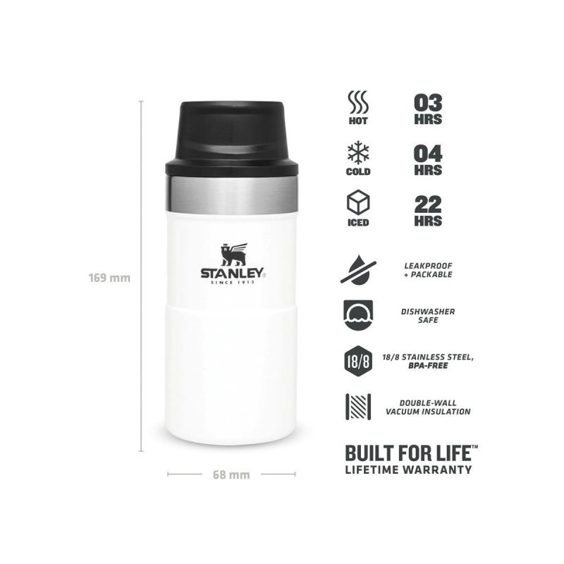Stanley Thermoflasche, Classic Trigger-Action Travel Mug 8.5oz \/ 250ml Polar