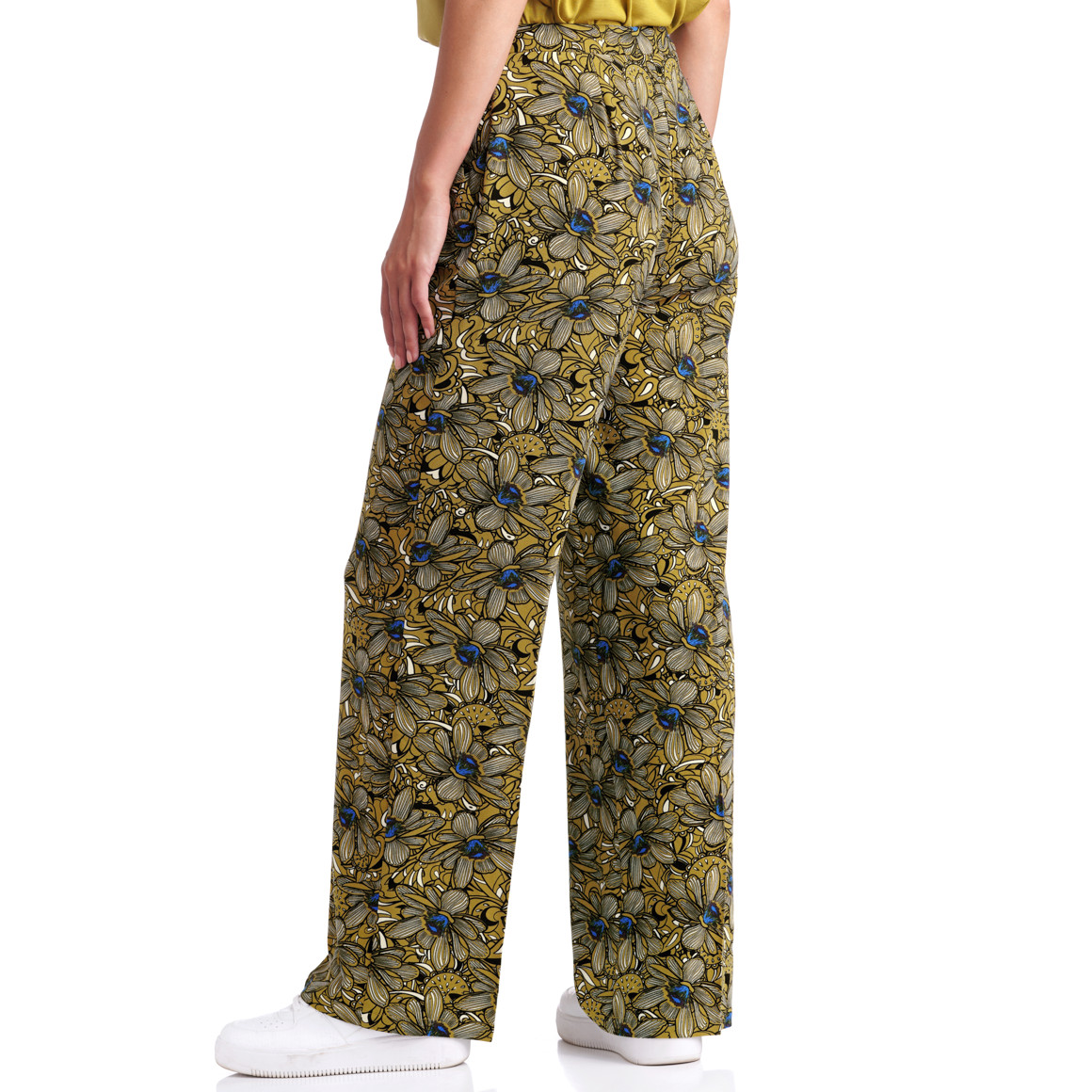 Damen Hose mit floralem Retro-Print