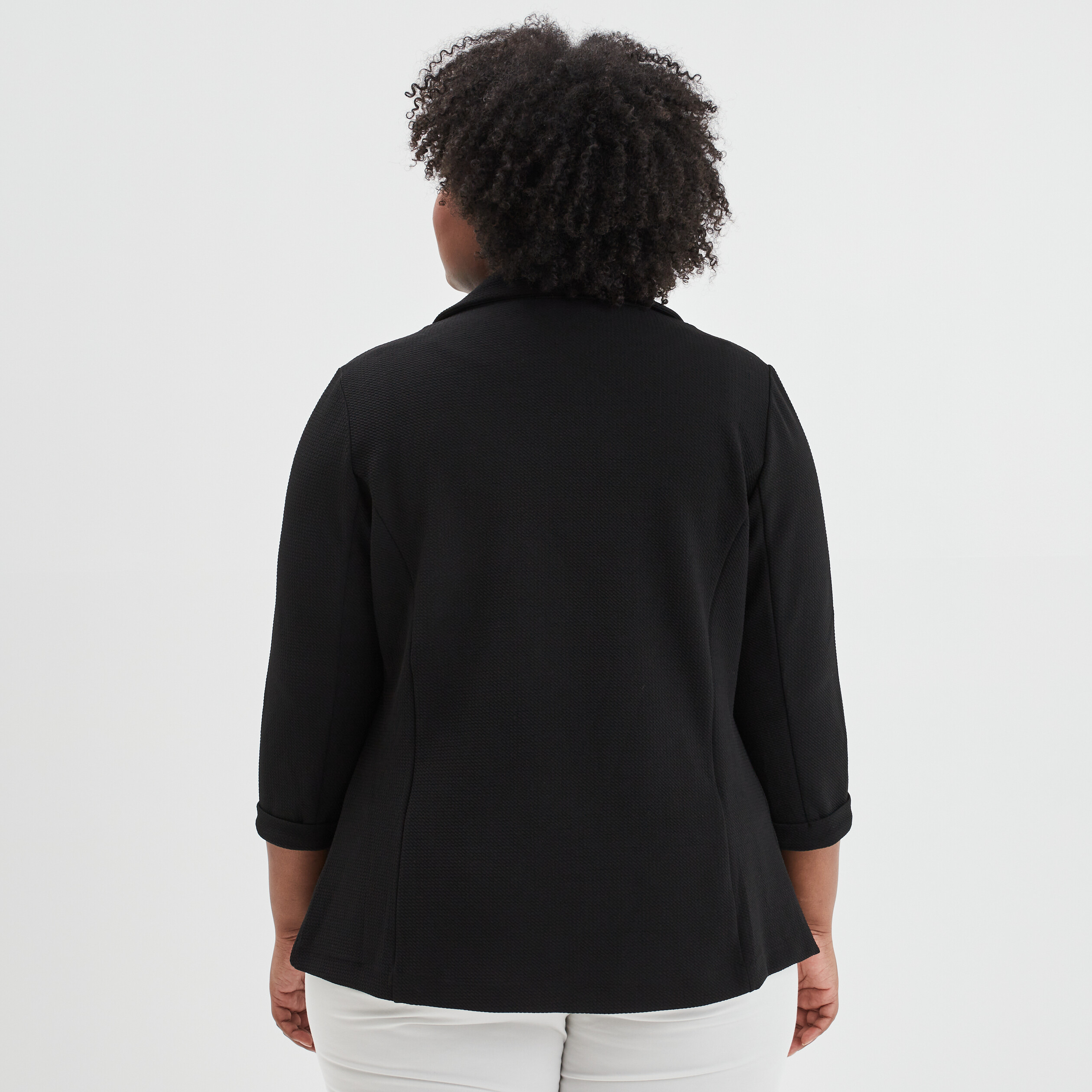 Veste ajustée manches 3 4 noir femme grande taille | La Halle