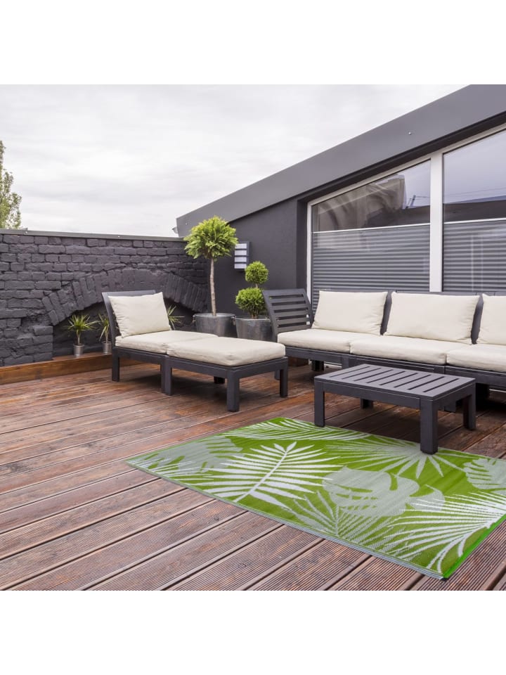 Esschert Design Outdoorteppich in Grün-weiß günstig kaufen onesize