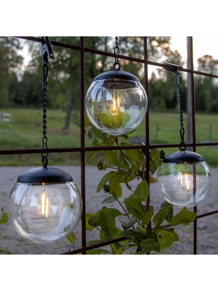 STAR Trading Solar-Hängeleuchte Globe 3er-Set in Schwarz,Transparent günstig kaufen onesize
