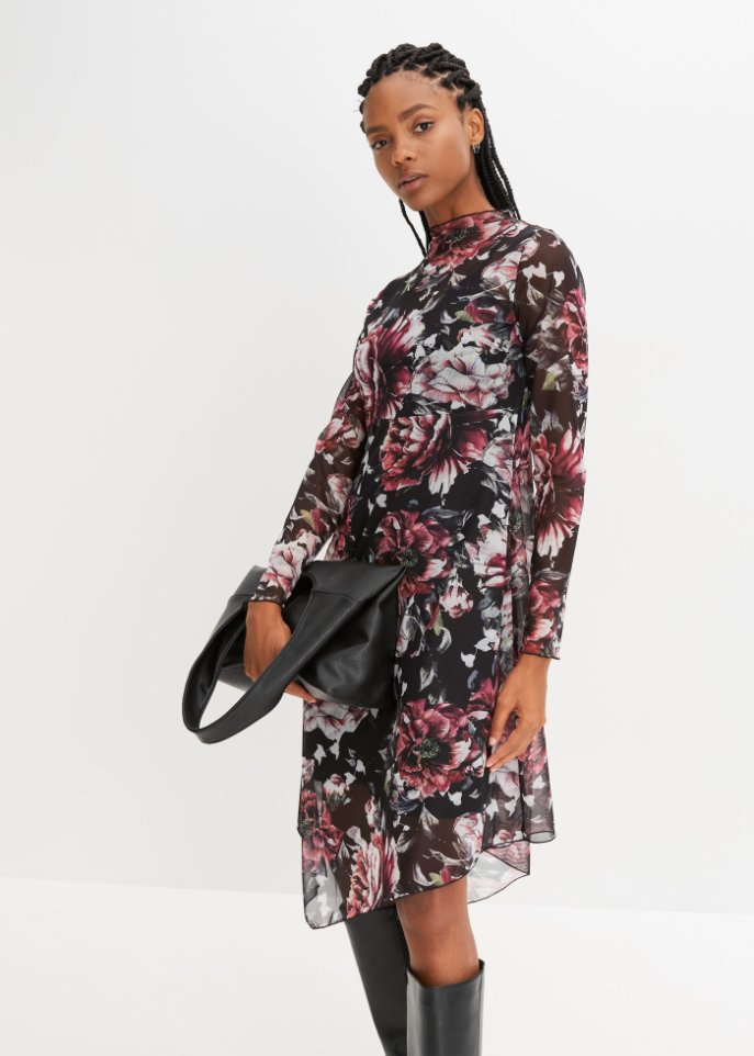 Asymmetrisches Mesh-Kleid