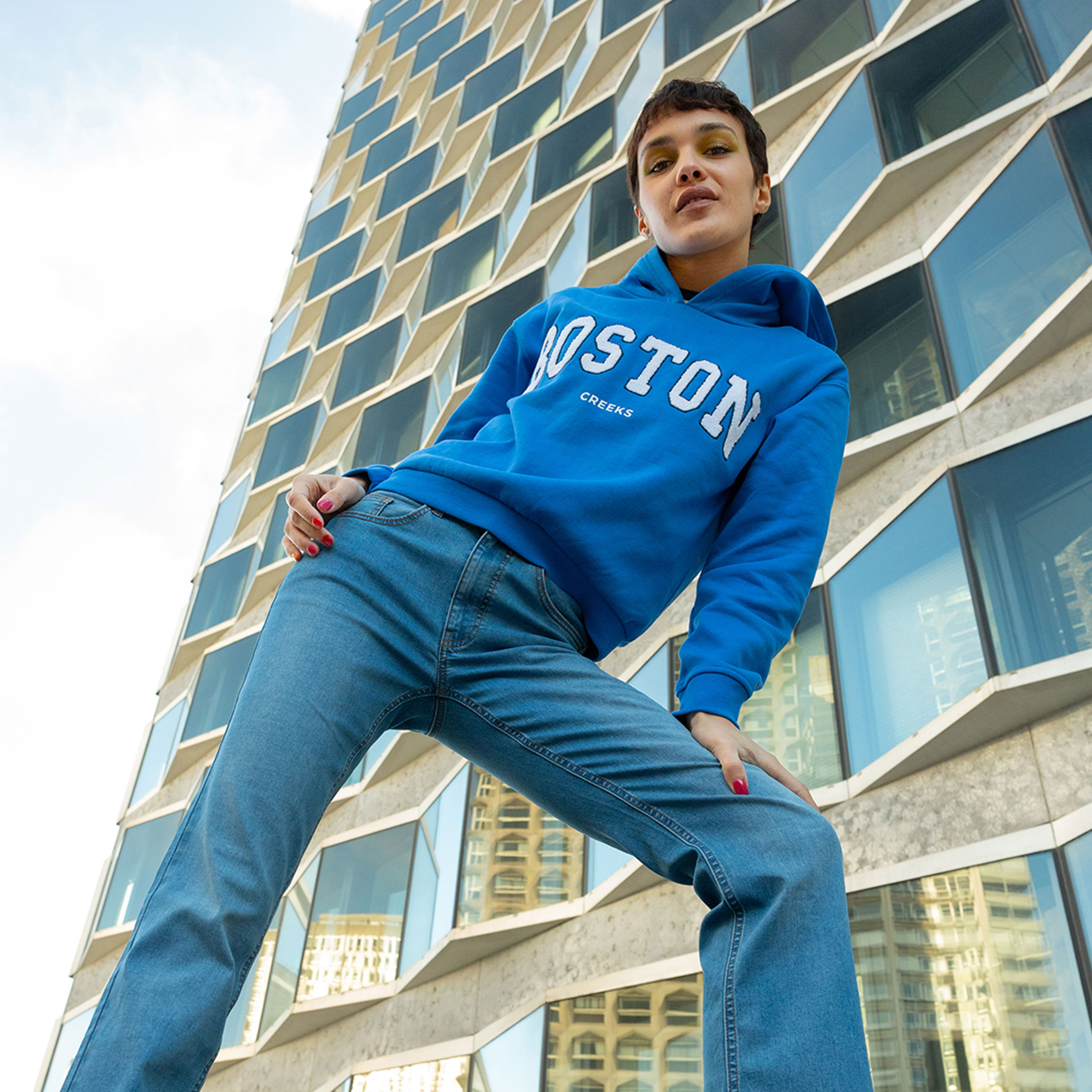 Sweat à capuche hoodie Creeks bleu violet femme | La Halle
