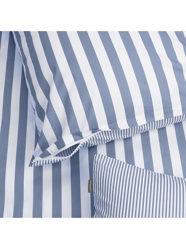 Schiesser Renforcé-Bettwäsche-Set in Hellblau/ Weiß günstig kaufen