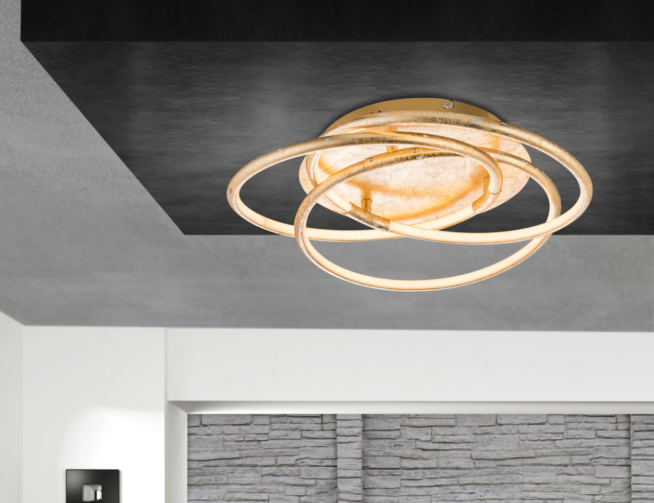 Globo Lighting - BARNA - Deckenleuchte Aluminium goldfarben, LED