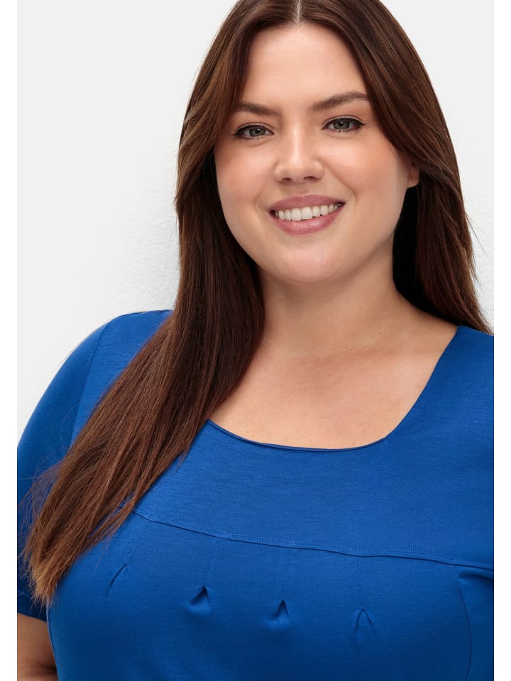 sheego Longshirt in royalblau günstig kaufen