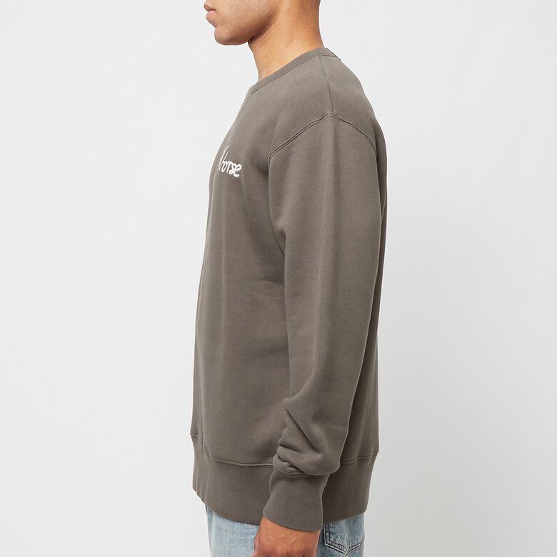 Norse Projects Arne Relaxed Organic Chain Stitch Logo Sweatshirt heatherland brown