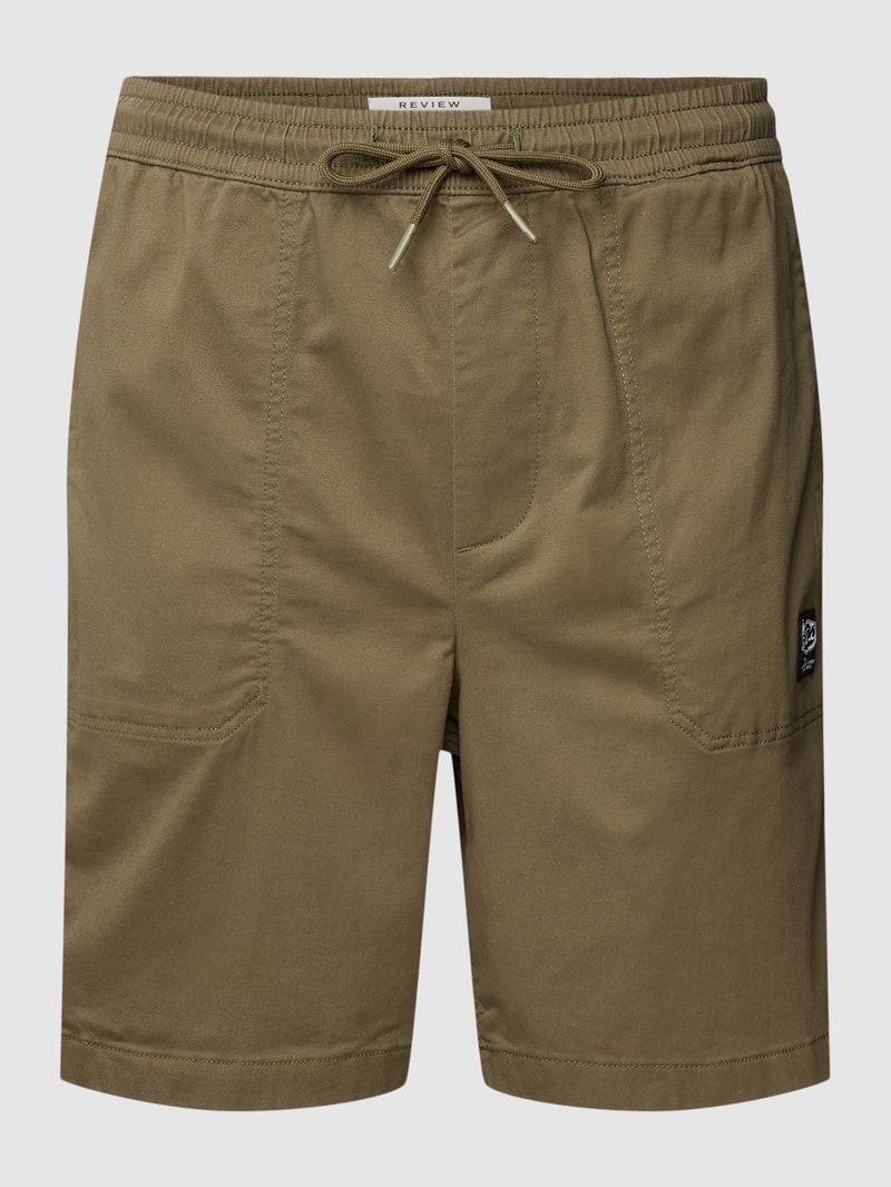Bermudas mit Label-Patch in olivgrün