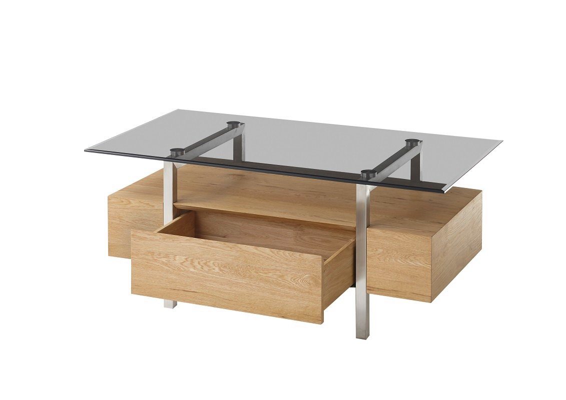 MCA furniture Couchtisch Couchtisch Hatfield mit Glasplatte, 80/110, Eiche / grau, verschied (no-Set)