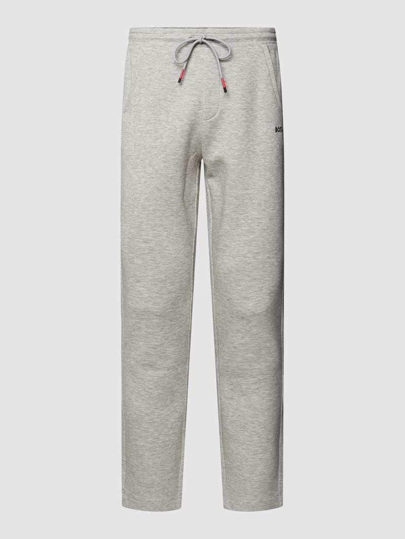 Sweatpants mit Label-Stitching in hellgrau