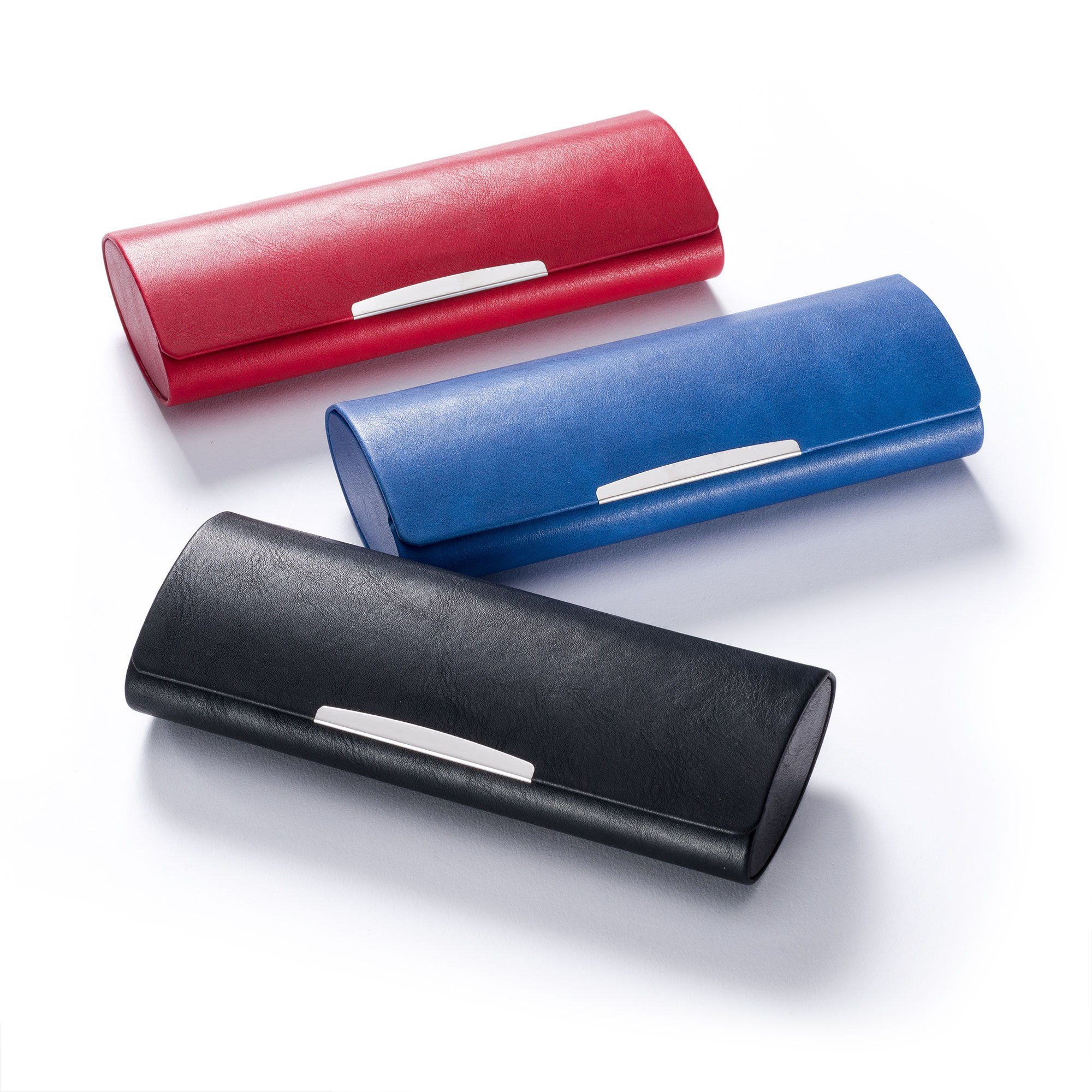 FEFI Brillenetui Großes Etui (Hardcase) mit Chrom-Applikation, inklusive Mikrofasertuch