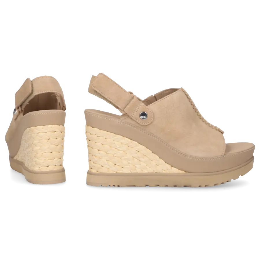UGG - Keilsandaletten ABBOT Veloursleder - beige
