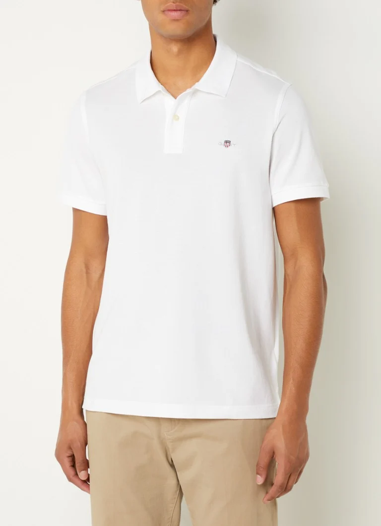 Luvas Polo de corte regular em algodão piqué com logotipo