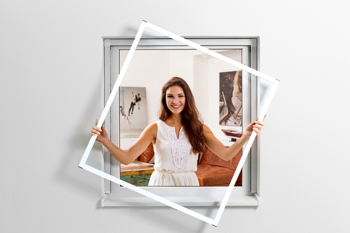 Hecht Aluminium Fliegengitterbausatz für Fenster SLIM, 130x150cm Anthrazit