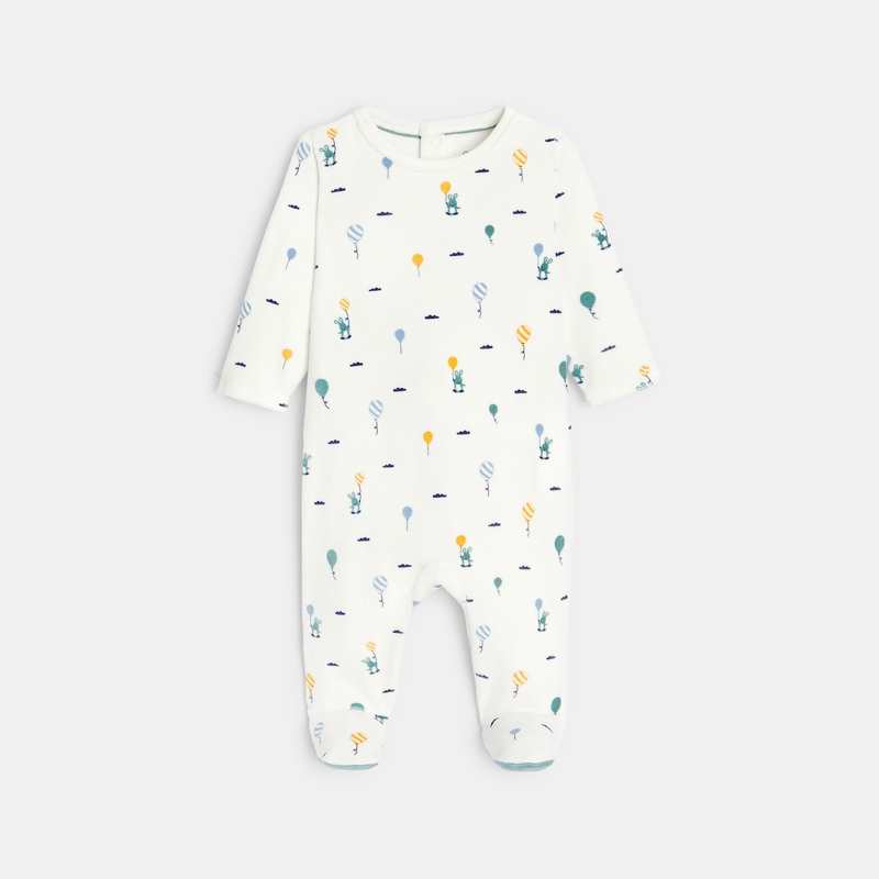 Dors-bien agneau velours fantaisie blanc bébé garçon