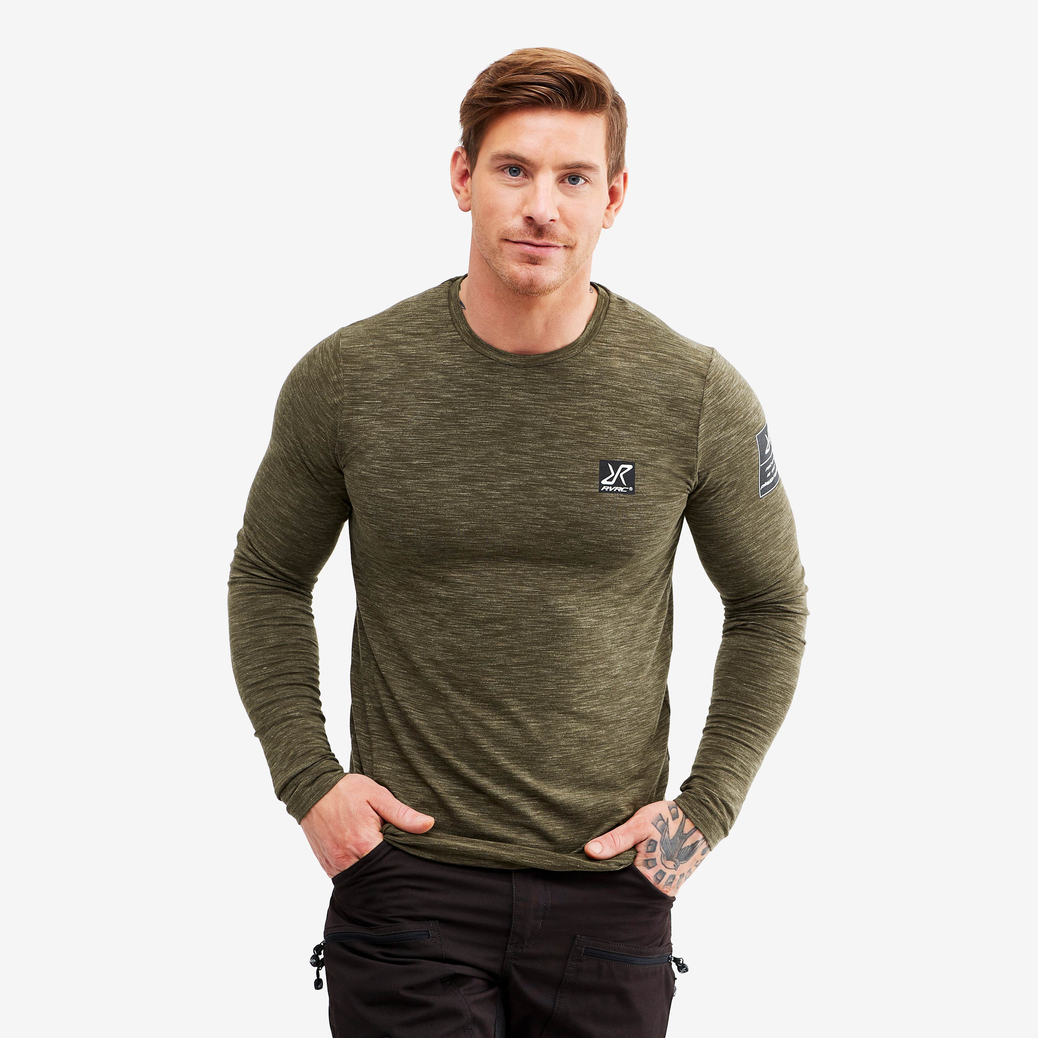 Adapt Long Sleeve Tee Homme Mud Melange