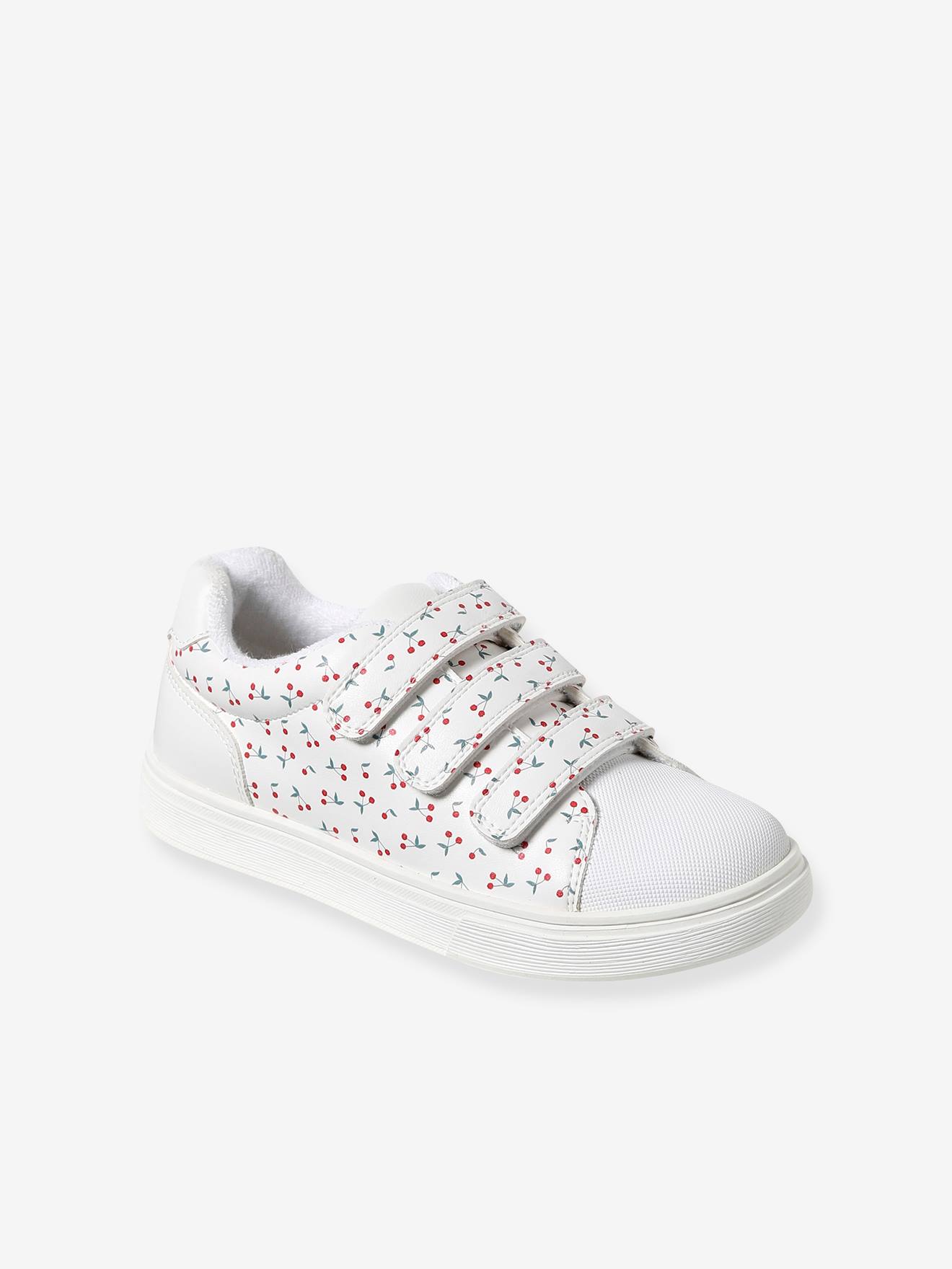 Vertbaudet Mädchen Klett-Sneakers - weiß bedruckt