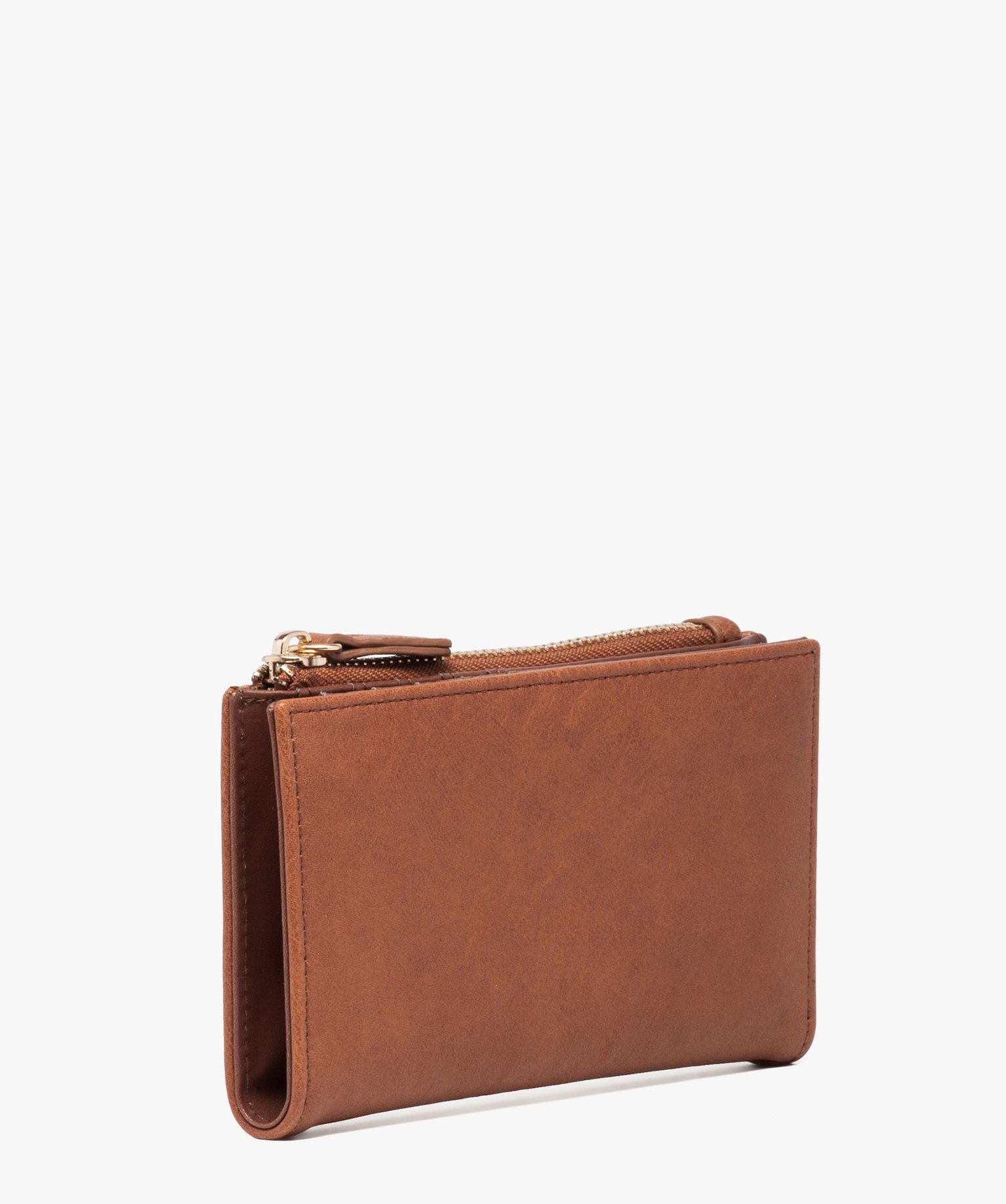Portefeuille compact multi-compartiments femme cognac | GEMO